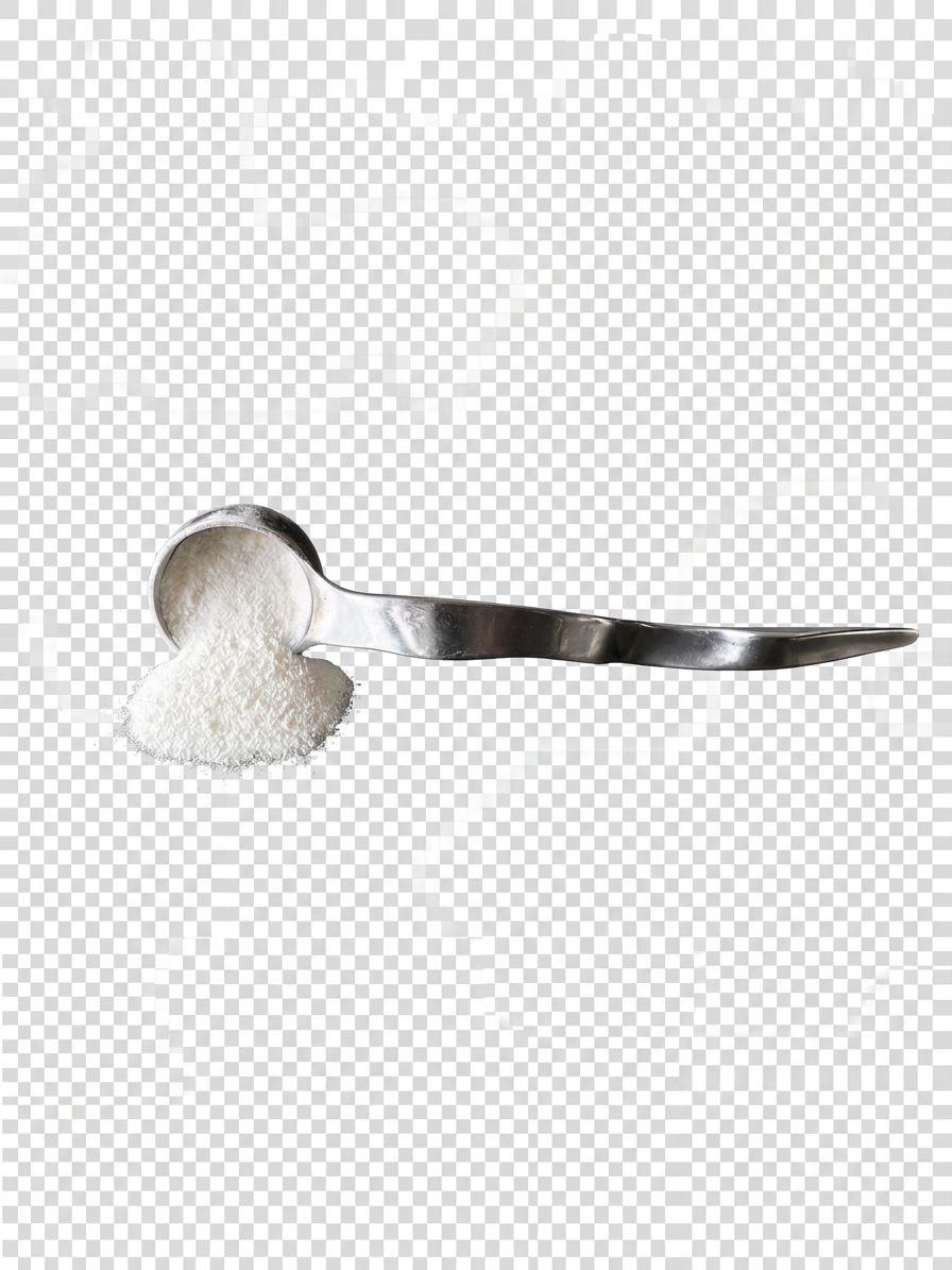 Marine collagen powder in a polished steel scoop